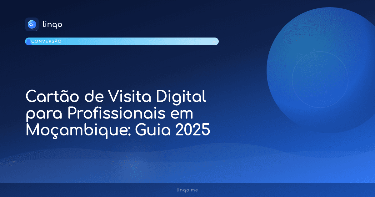 Profissional em Maputo utilizando cartão de visita digital no smartphone