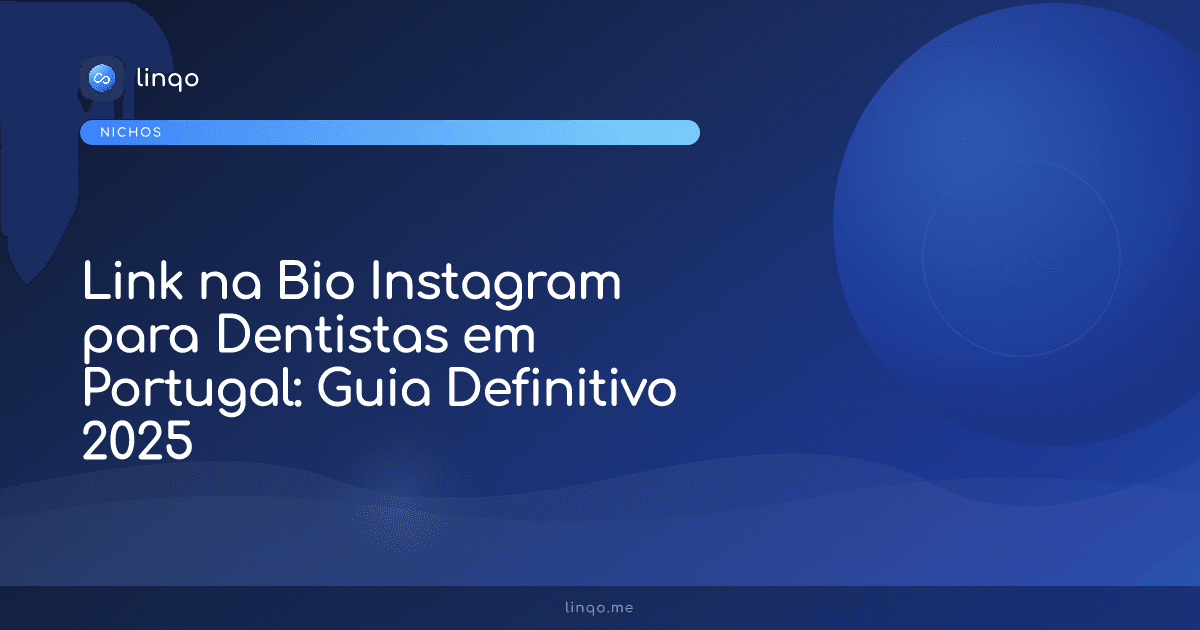 Dentista a utilizar o telemóvel na sua clínica em Lisboa para gerir o link na bio do Instagram