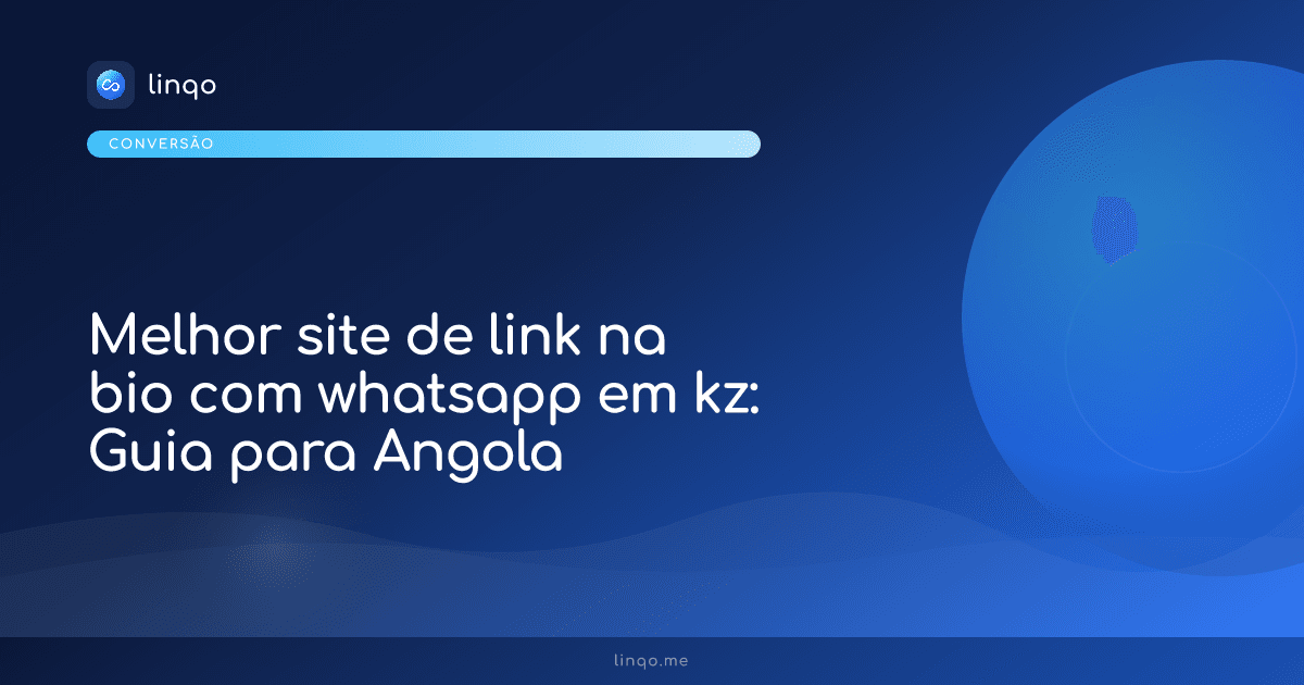 Profissional em Luanda a utilizar smartphone com página de link na bio com WhatsApp em Kz