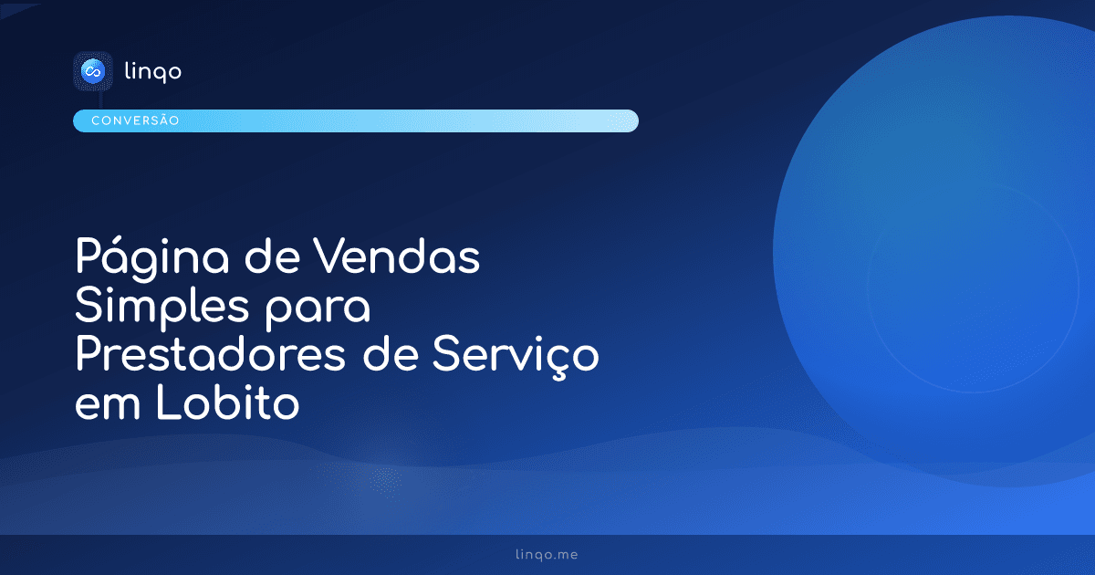 Página de vendas simples no smartphone para prestadores de serviço no Lobito, Angola